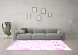 Machine Washable Solid Pink Modern Rug in a Living Room, wshcon255pnk