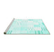 Sideview of Machine Washable Solid Turquoise Modern Area Rugs, wshcon255turq