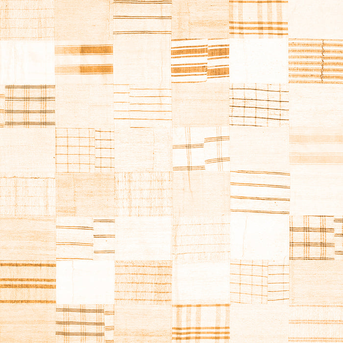 Round Machine Washable Solid Orange Modern Area Rugs, wshcon255org