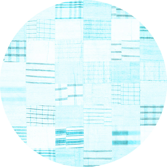 Round Solid Light Blue Modern Rug, con255lblu