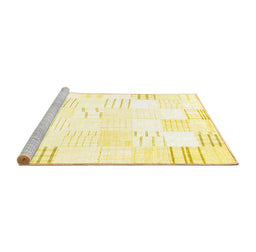 Sideview of Machine Washable Solid Yellow Modern Rug, wshcon255yw