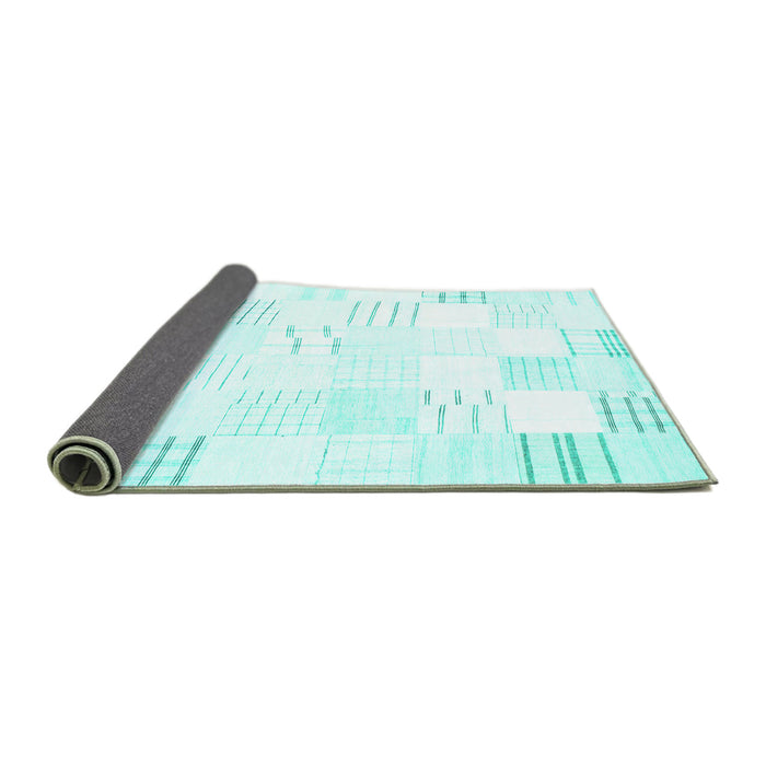 Sideview of Solid Turquoise Modern Rug, con255turq