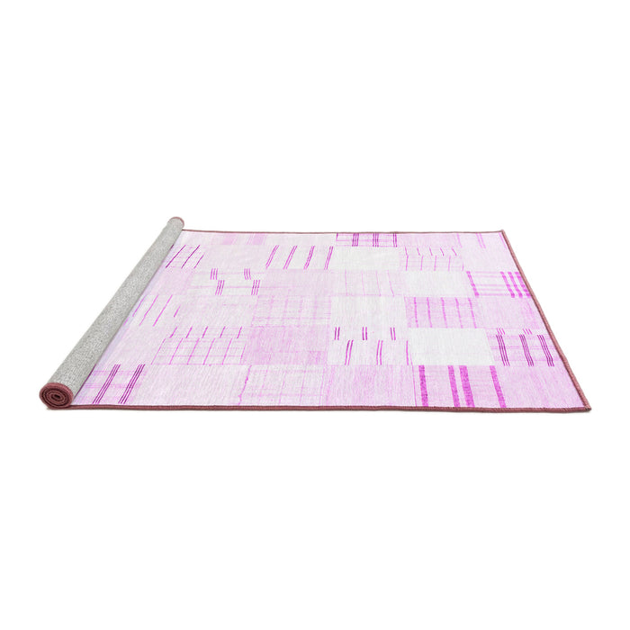 Sideview of Machine Washable Solid Pink Modern Rug, wshcon255pnk