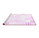 Sideview of Machine Washable Solid Pink Modern Rug, wshcon255pnk