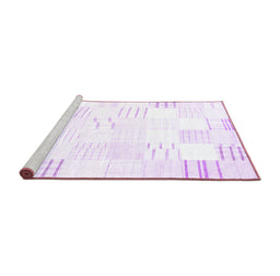 Sideview of Machine Washable Solid Purple Modern Area Rugs, wshcon255pur
