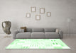 Machine Washable Solid Emerald Green Modern Area Rugs in a Living Room,, wshcon255emgrn