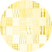 Round Solid Yellow Modern Rug, con255yw