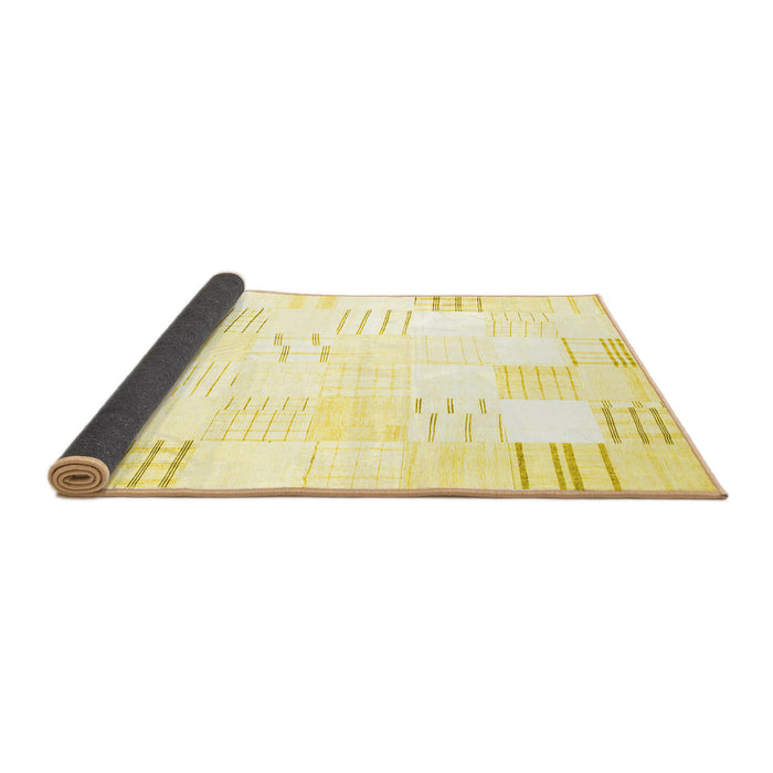 Sideview of Solid Yellow Modern Rug, con255yw