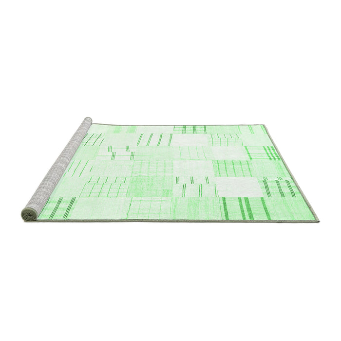 Sideview of Machine Washable Solid Emerald Green Modern Area Rugs, wshcon255emgrn