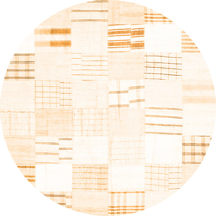 Square Solid Orange Modern Rug, con255org