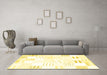 Machine Washable Solid Yellow Modern Rug in a Living Room, wshcon255yw