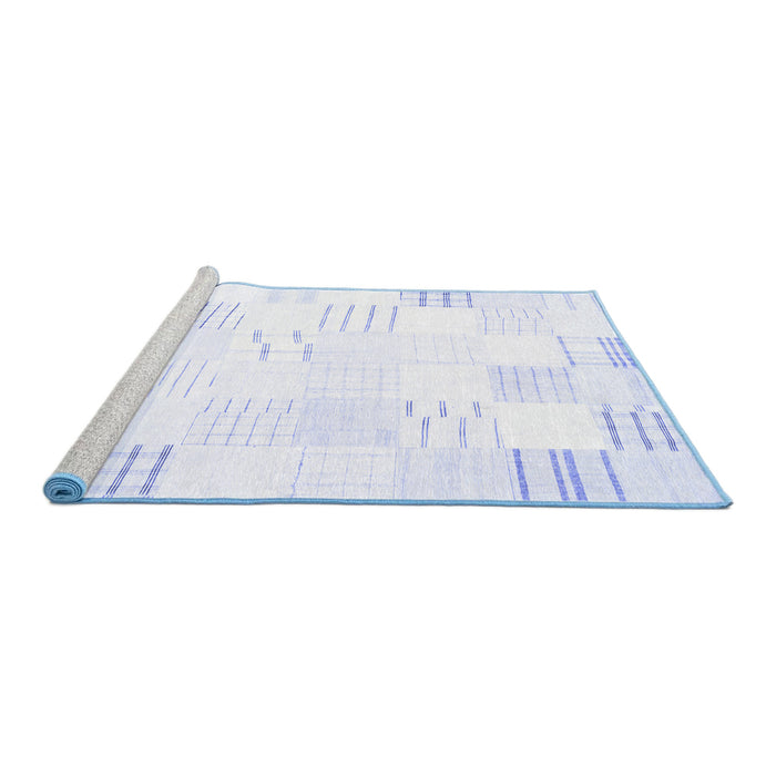Sideview of Machine Washable Solid Blue Modern Rug, wshcon255blu