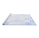 Sideview of Machine Washable Solid Blue Modern Rug, wshcon255blu