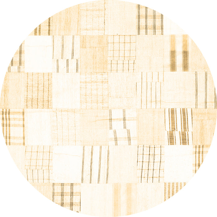 Round Machine Washable Solid Brown Modern Rug, wshcon255brn