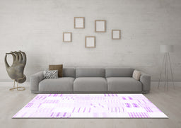 Machine Washable Solid Purple Modern Area Rugs in a Living Room, wshcon255pur