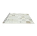 Serging Thickness of Machine Washable Contemporary Pearl White Beige Rug, wshcon256