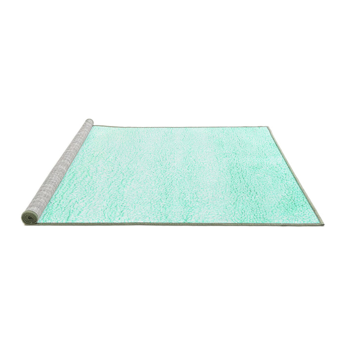 Sideview of Machine Washable Solid Turquoise Modern Area Rugs, wshcon2560turq