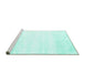 Sideview of Machine Washable Solid Turquoise Modern Area Rugs, wshcon2560turq