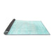 Sideview of Solid Light Blue Modern Rug, con2560lblu