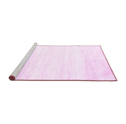 Sideview of Machine Washable Solid Pink Modern Rug, wshcon2560pnk