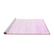 Sideview of Machine Washable Solid Pink Modern Rug, wshcon2560pnk