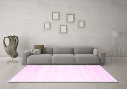 Machine Washable Solid Pink Modern Rug in a Living Room, wshcon2560pnk