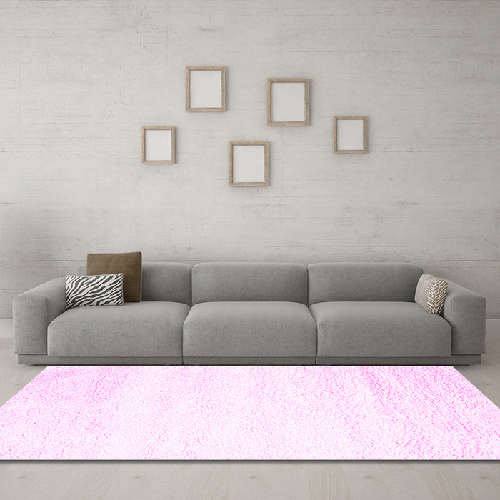 Machine Washable Solid Pink Modern Rug in a Living Room, wshcon2560pnk