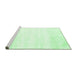 Sideview of Machine Washable Solid Emerald Green Modern Area Rugs, wshcon2560emgrn