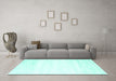 Machine Washable Solid Turquoise Modern Area Rugs in a Living Room,, wshcon2560turq