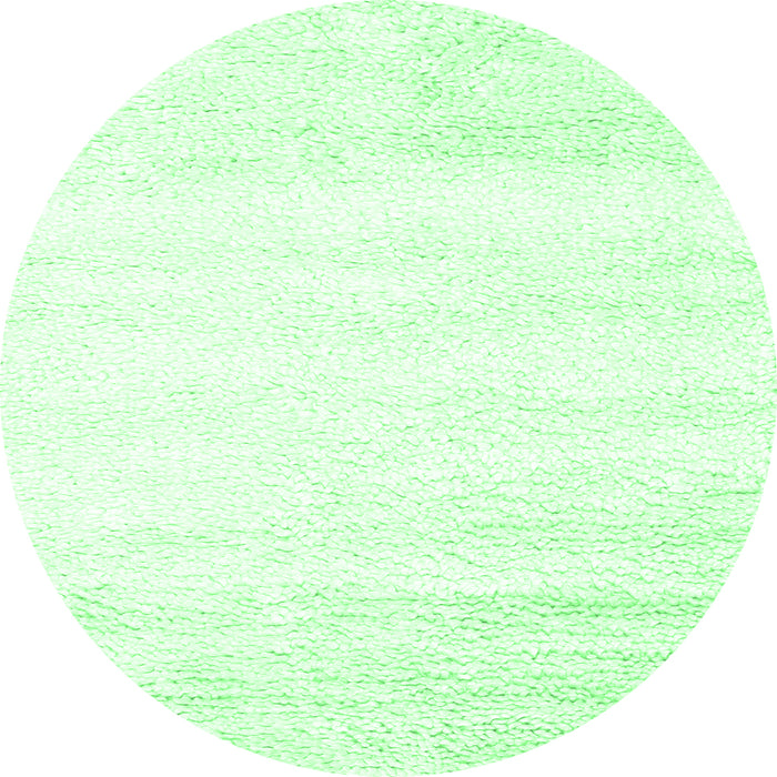 Round Machine Washable Solid Emerald Green Modern Area Rugs, wshcon2560emgrn