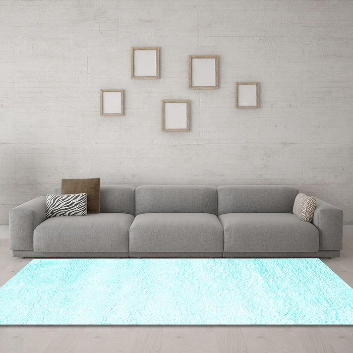Machine Washable Solid Light Blue Modern Rug in a Living Room, wshcon2560lblu