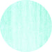 Round Solid Turquoise Modern Rug, con2560turq