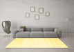 Machine Washable Solid Yellow Modern Rug in a Living Room, wshcon2560yw