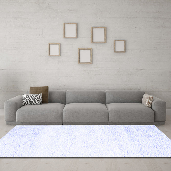 Machine Washable Solid Blue Modern Rug in a Living Room, wshcon2560blu