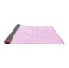 Sideview of Solid Pink Modern Rug, con2561pnk