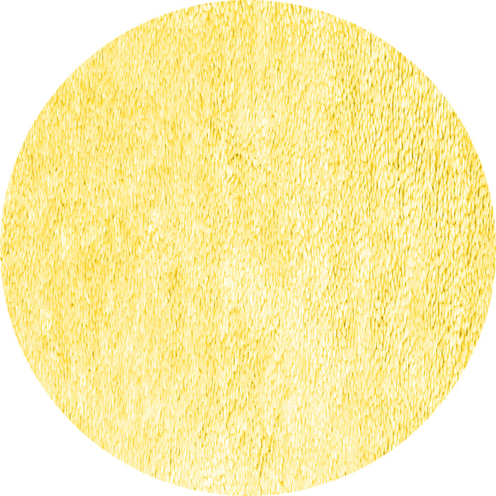 Round Solid Yellow Modern Rug, con2561yw