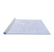 Sideview of Machine Washable Solid Blue Modern Rug, wshcon2561blu