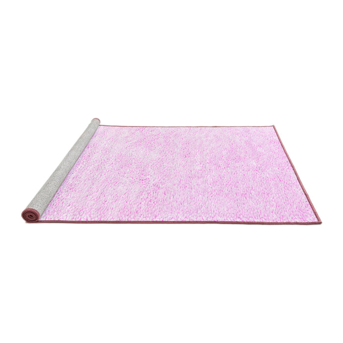 Sideview of Machine Washable Solid Pink Modern Rug, wshcon2561pnk