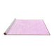 Sideview of Machine Washable Solid Pink Modern Rug, wshcon2561pnk