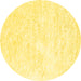 Round Machine Washable Solid Yellow Modern Rug, wshcon2561yw