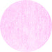 Round Solid Pink Modern Rug, con2561pnk