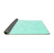 Sideview of Solid Turquoise Modern Rug, con2561turq