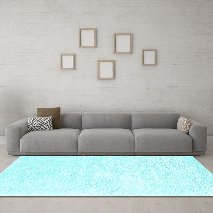 Machine Washable Solid Light Blue Modern Rug in a Living Room, wshcon2561lblu