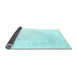 Sideview of Solid Light Blue Modern Rug, con2561lblu