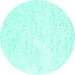 Round Solid Turquoise Modern Rug, con2561turq