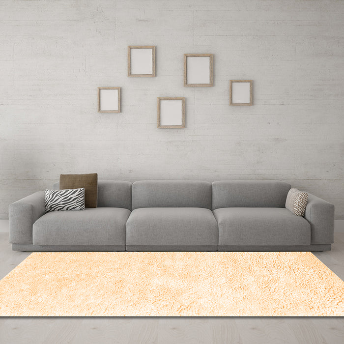 Machine Washable Solid Orange Modern Area Rugs in a Living Room, wshcon2561org