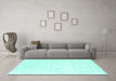 Machine Washable Solid Turquoise Modern Area Rugs in a Living Room,, wshcon2561turq