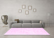 Machine Washable Solid Pink Modern Rug in a Living Room, wshcon2561pnk