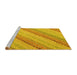 Sideview of Machine Washable Southwestern Yellow Country Rug, wshcon2562yw