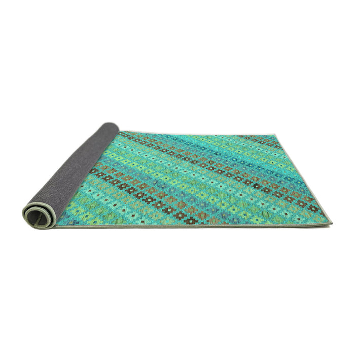 Sideview of Southwestern Turquoise Country Rug, con2562turq